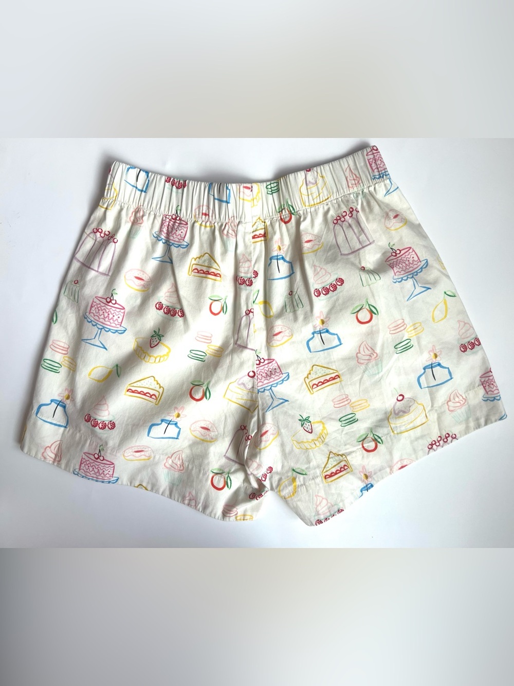 Hanna Andersson White Fruit & Dessert Print Elastic Waist pajama Shorts small